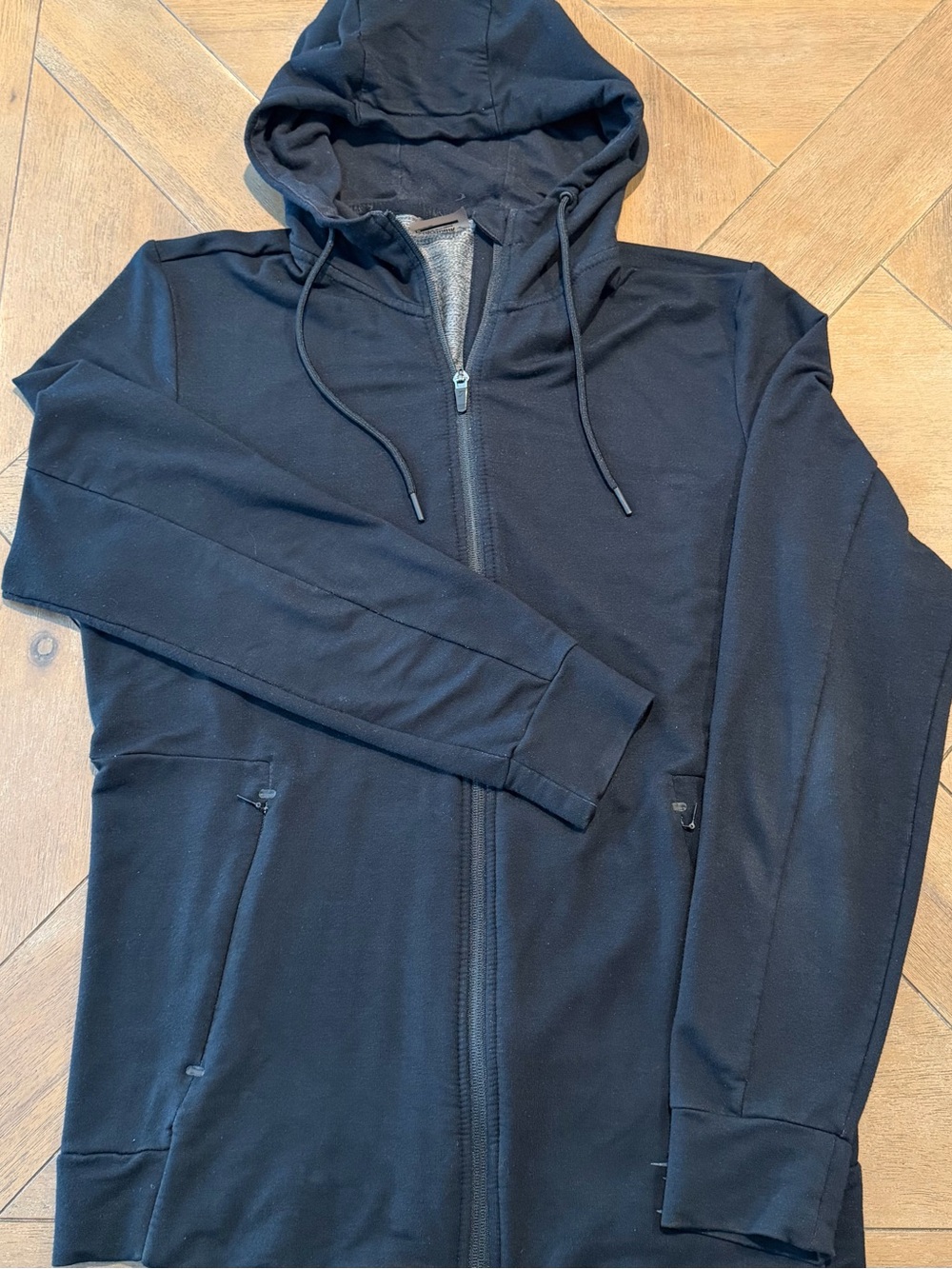 Gymshark Full Zip Hoodie Sweatshirt Men's Size Medium Black Gym Shark Casual